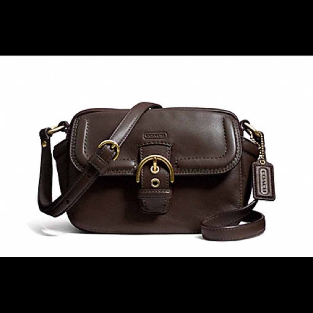 RETIRED NWT CAMPBELL LEATHER CAMERA BAG -BRown / Mahoganey